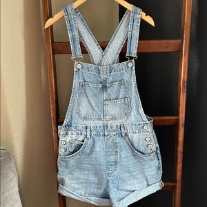 Free People Light Blue Denim Shortalls